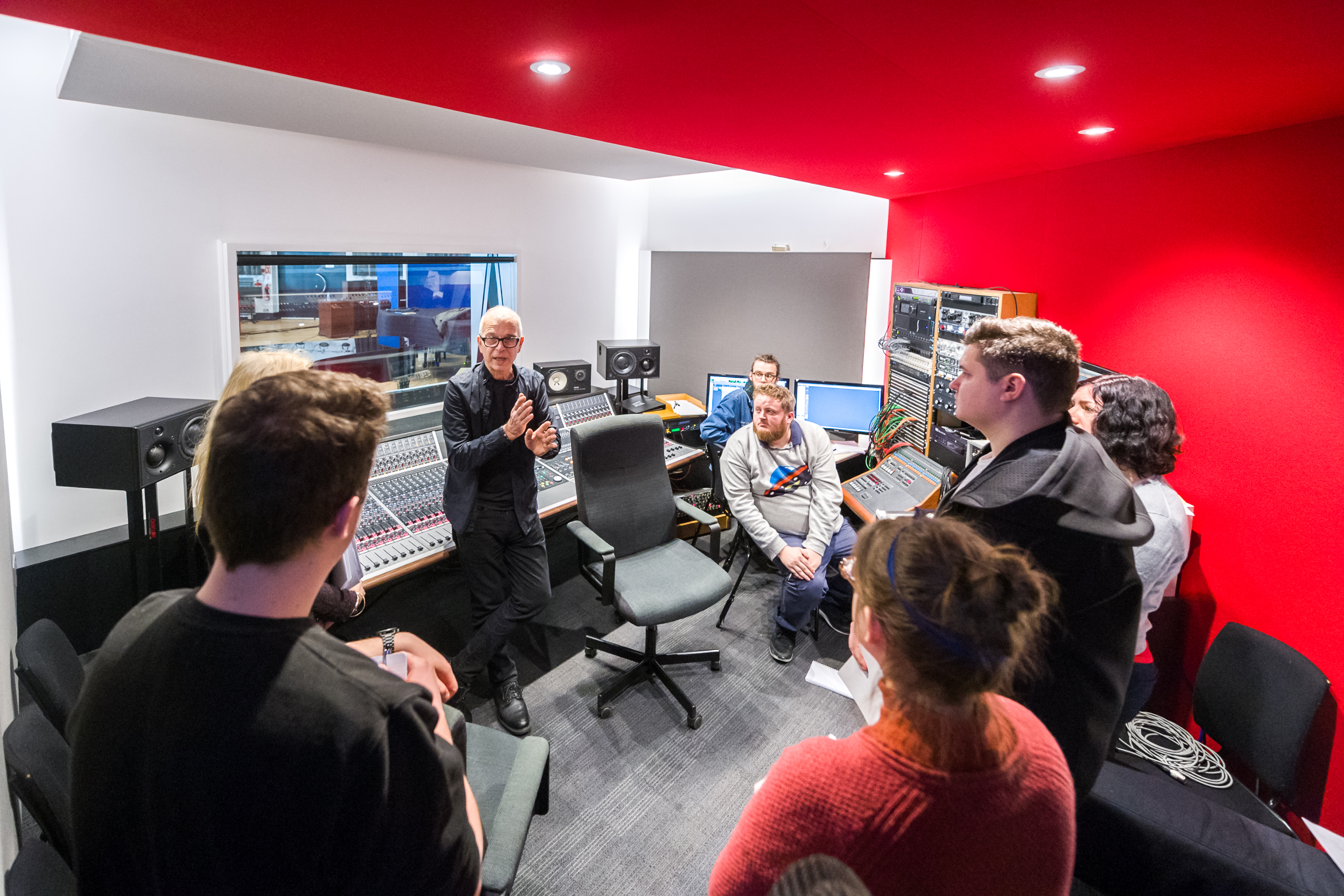 A photograph of Tony Visconti and his team.