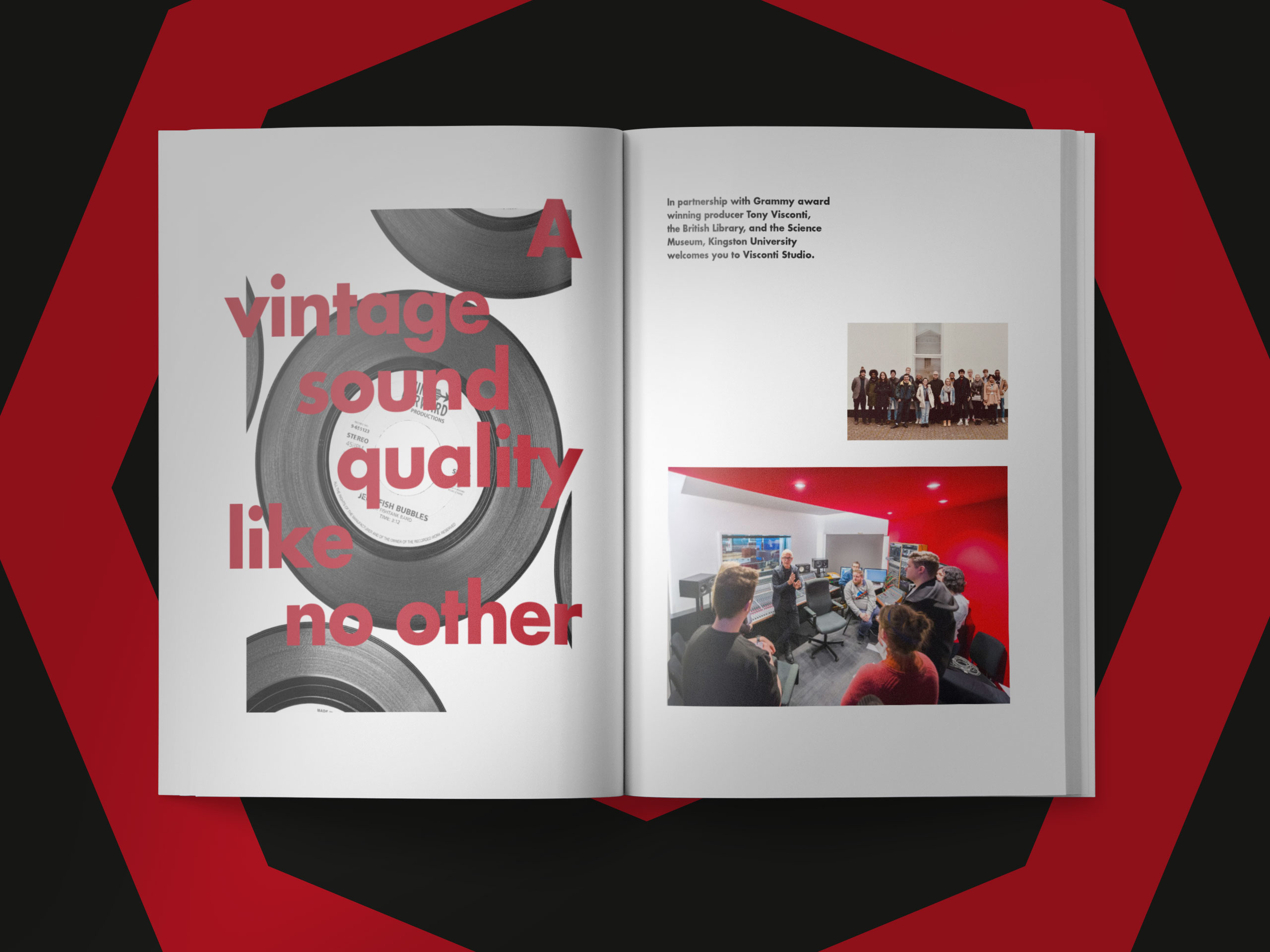 An image to show internal spreads from a brochure for the newly branded Visconti Studio