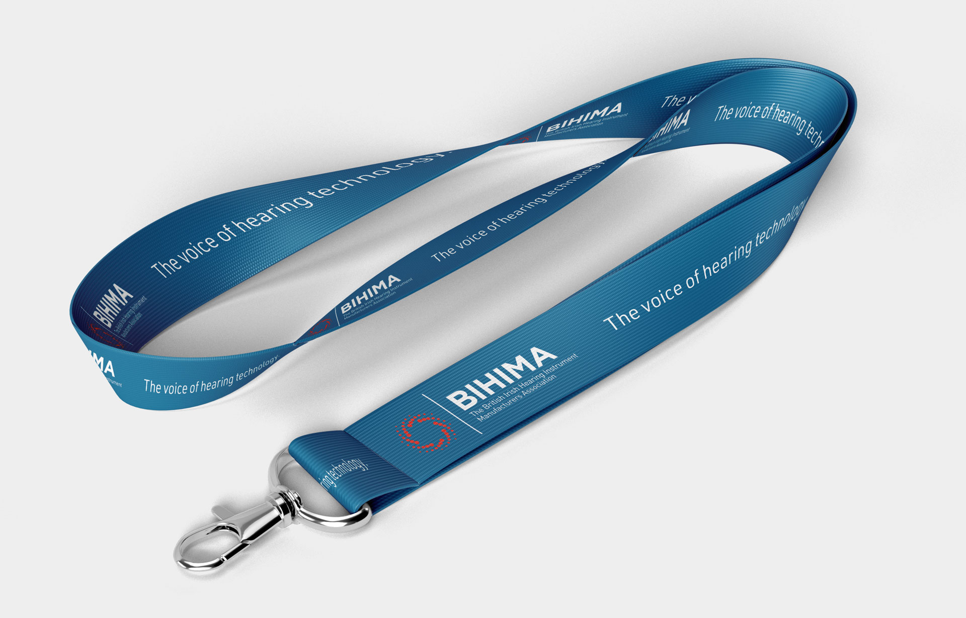Lanyard branded up with the new BIHIMA identity.