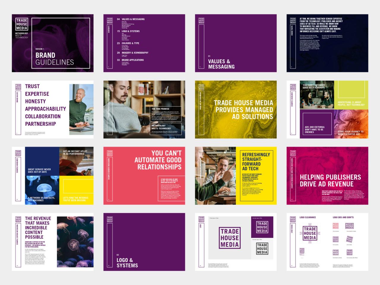 An image to show pages from the THM brand guidelines.