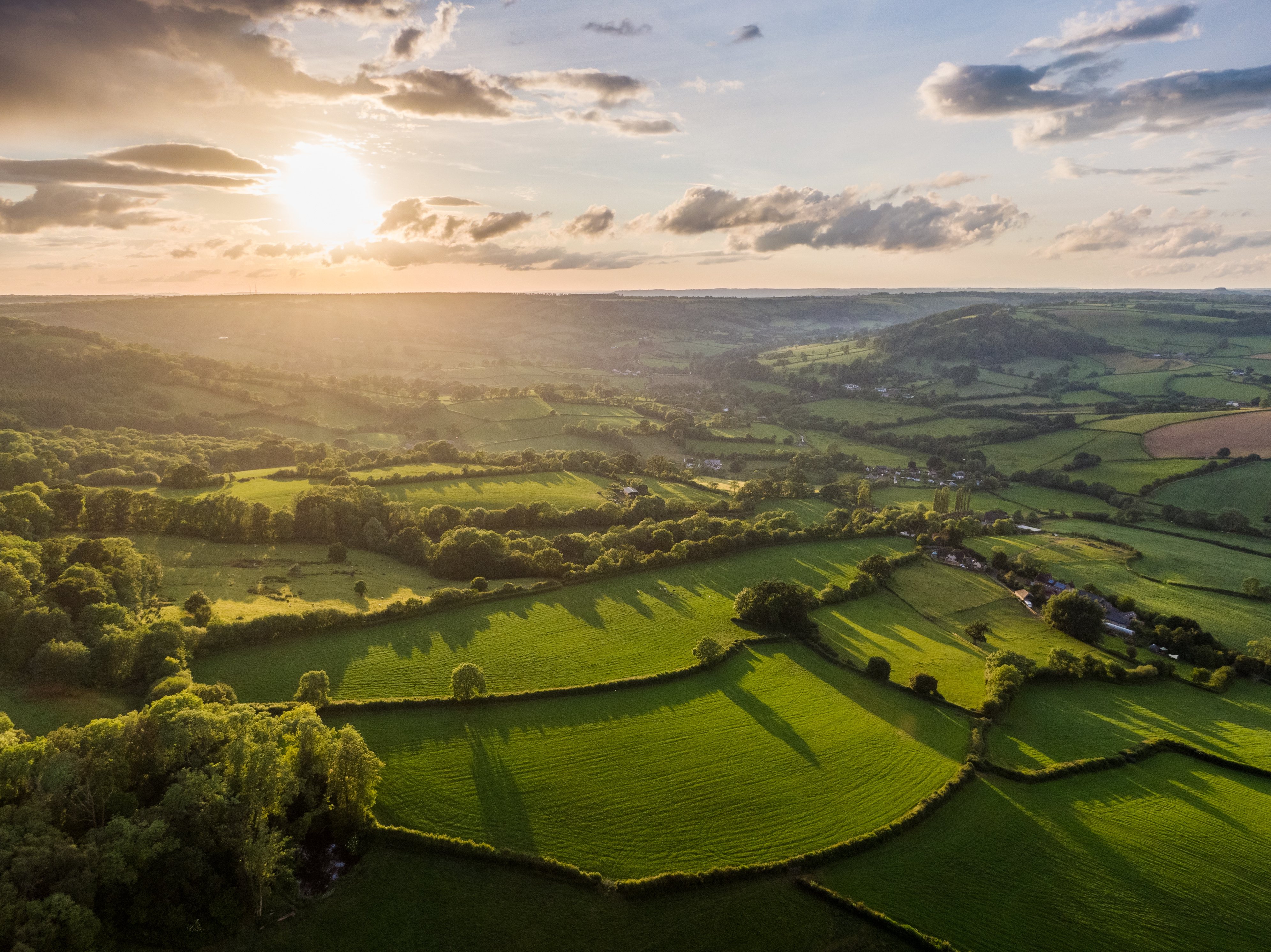 Image of an aerial view of the Dorset countryside.