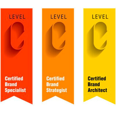 Logos showing accreditation's for Globally Certified Brand Architect's and Strategist's